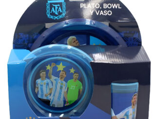 Set Plato 22cm Bowl 17cm Vaso 350ml Afa Selección Argentina Azul