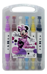 Marcadores De Acrílico X12 Colores Estuche Dibujo Pintura Minnie