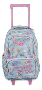 Mochila Escolar Talbot Carro Ruedas Diseño Magic Girl Color Agua 30l