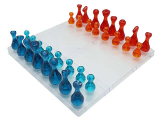 Juego De Ajedrez Acrílico Con Piezas Transparentes