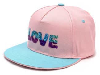 Gorra Cap Infantil Parche Love Lentejuelas 58cm Gorro Visera