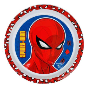 Plato Playo Infantil Plástico Spiderman Bebés Cresko Vajilla Ha227