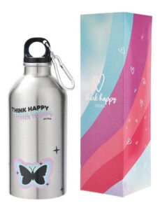 Botella Acero Inoxidable Skora Think Happy Mariposa 400ml
