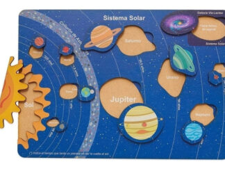 Encastre Madera Sistema Solar Planetas Juego Didactico  Azul