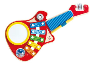 Guitarra Hape Set Musica 6x1 Tambor Xilofón Raspador Bombo