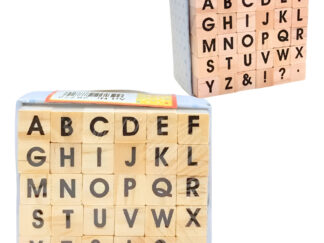 Set Sellos Letras Mayúsculas Madera Diseño Arte Scrapbooking Madera