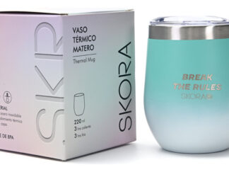 Mate Vaso Térmico 220ml Skora Acero Inoxidable Con Tapa