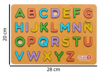 Juego De Encastre Para Niños Del Abecedario Formato Encastre De Madera Color Marrón Claro Incluye 28 Piezas Marca Plan Z Aprendizaje Creativo Enseñanza Temprana Y Segura Material De Calidad Resistente