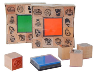 Set Sellos Madera X12 Diseños Arte Scrapbooking Deco Comidas Madera