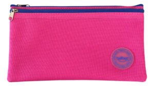 Cartuchera Fucsia Liso 2 Cierres 22x10x3 Cm