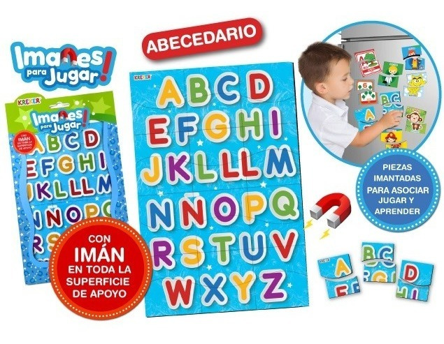 Abecedario Imantado Aprende Letras Juego Didáctico Magnetico