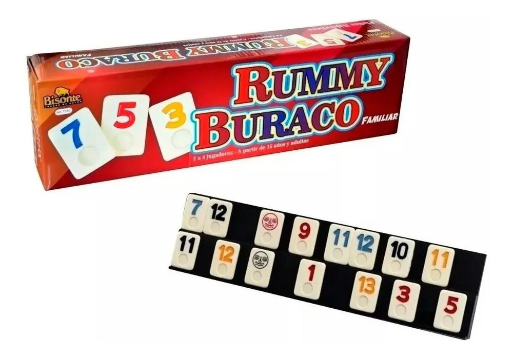 Rummy Burako Familiar Fichas Bajo Relieve Bisonte - Imagen 6