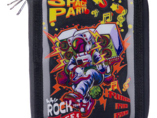 Cartuchera Canopla Escolar 3 Pisos Cierre Super Teens Talbot Color Negro