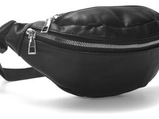 Riñonera Pu Doble Cierre Classic 29x13cm Skora Moda Fashion Negro