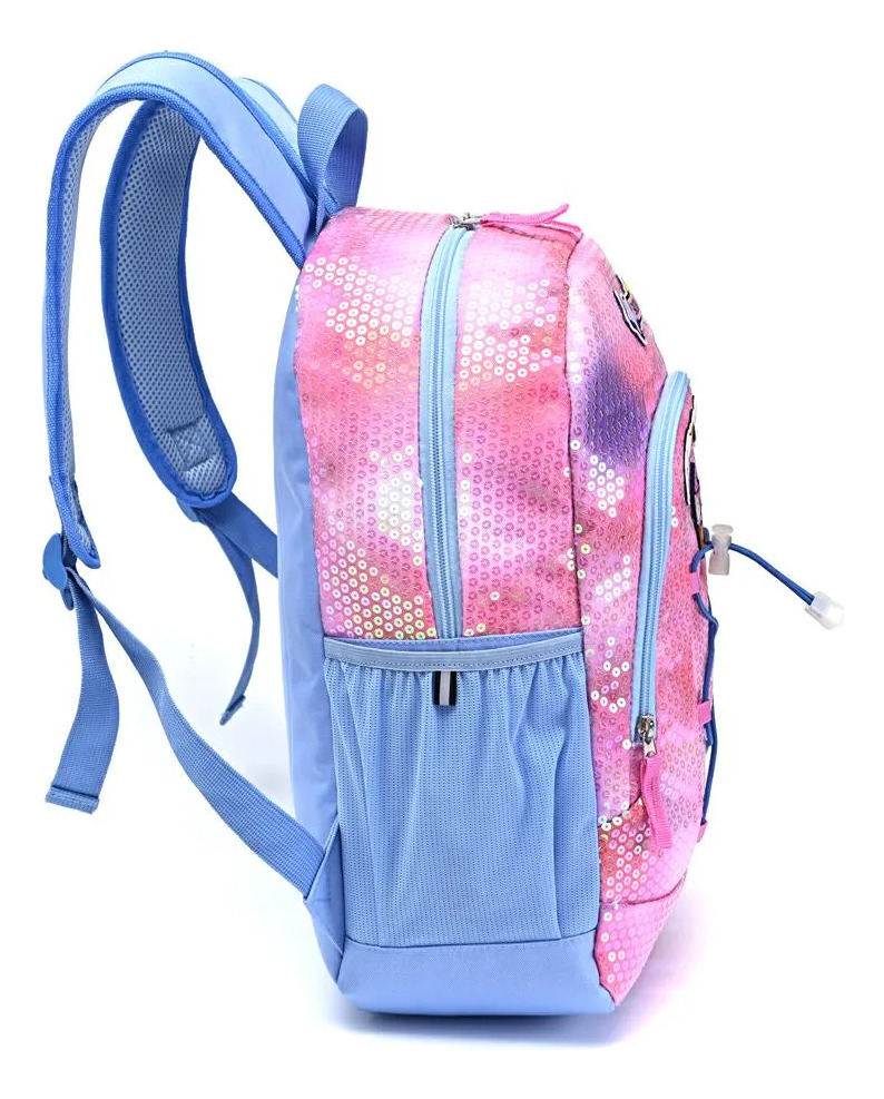 Mochila Escolar Skora Con Lentejuelas Degradé Y Portanotebook De 16 Para Niñas Rosa Liso - Imagen 3