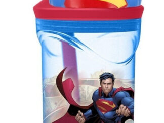 Vaso Infantil Superman Estatuilla Con Pajita Marvel Taza Superman