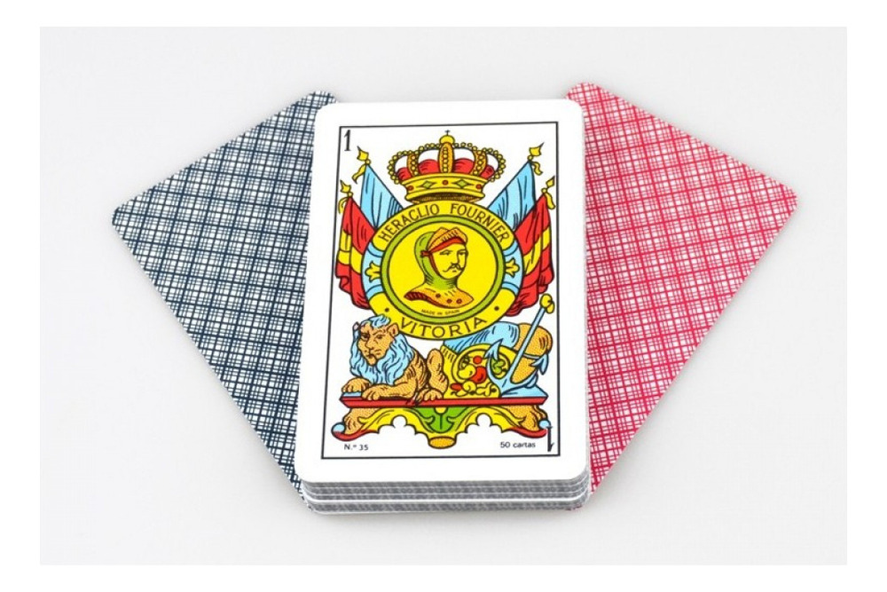 Baraja Cartas Española Nº35 En Celofán 50 Cartas Fournier Reverso Rojo - Imagen 2