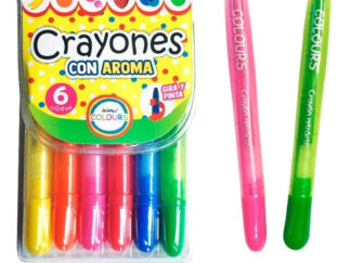 Crayones Retráctiles Con Aroma Estuche X 6 Colores Colours