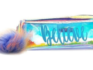 Cartuchera Holográfica Multicolor Con Plumas Infantil Cresko Holografica