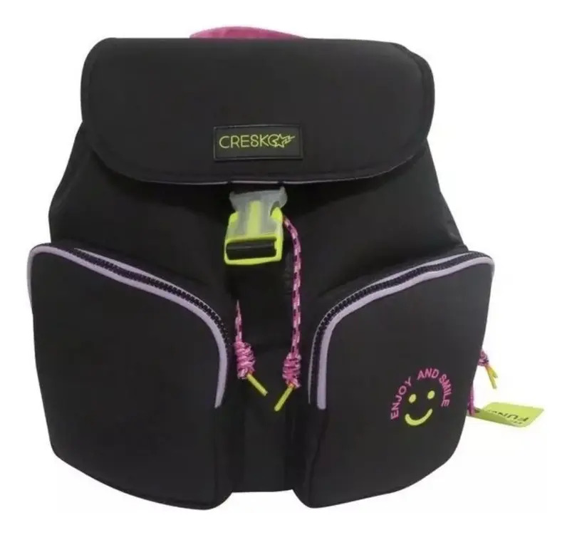 Mochila Espalda Juvenil Enjoy Cresko Color Negro Diseño De La Tela Poliéster - Imagen 3
