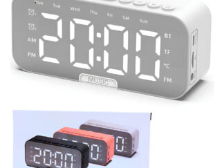 Radio Fm Reloj Despertador Parlante Bluetooth Carga Usb Mesa Blanco