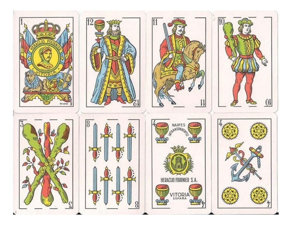Baraja Cartas Española Nº35 En Celofán 50 Cartas Fournier Reverso Rojo - Imagen 3