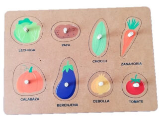 Juego Encastre Madera Con Agarre Ayuda Verduras Puzzle Planz Ea-verd