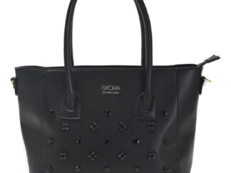 Cartera Dama Cuero Sintético Skora Bs. As. Marbella Negra