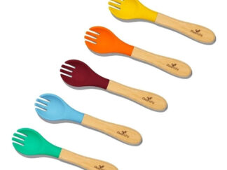 Set Tenedores Bebes Silicona Y Madera Bambu Avanchy Cubierto