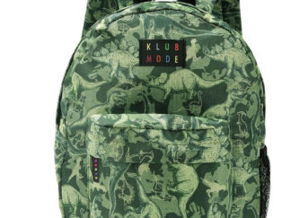 Mochila Infantil Dinosaurios Klub Mode 2 Cierres 12 Pulgadas Verde Estampado