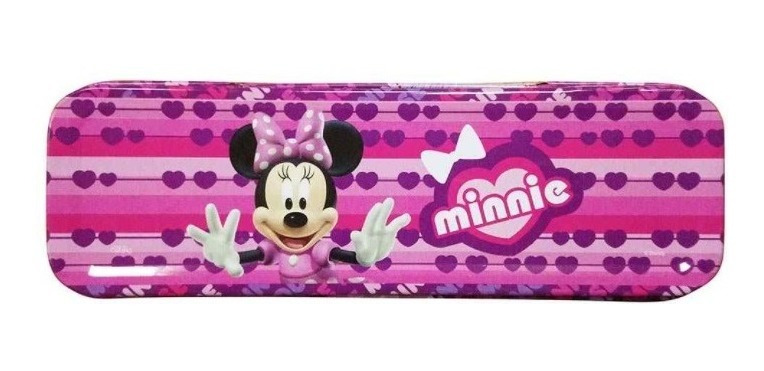 Cartuchera Infantil Canopla Simple De Metal Minnie Mouse Rosa - Imagen 2
