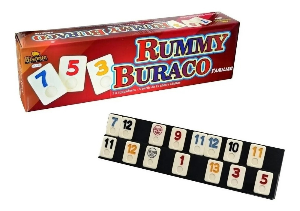 Rummy Burako Familiar Fichas Bajo Relieve Bisonte