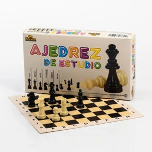 Ajedrez Estudio Plastico 60 Mm Tablero Carton 26x26 Cm