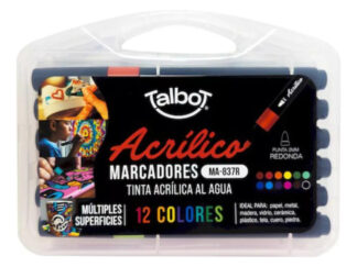 Marcadores Talbot Acrílico Valija X12 Colores Dibujo Pintura