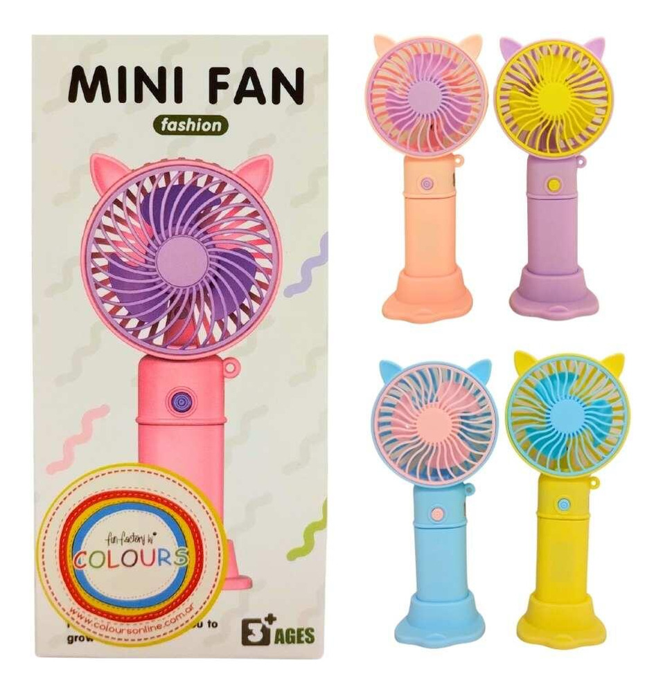 Ventilador De Mano Portátil Usb Recargable Con Base Y Luz - Imagen 9