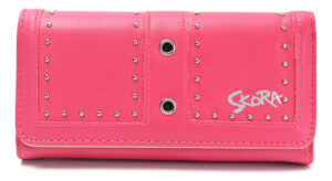 Fichero Billetera Mujer Skora Con Tapa Tachas 19.5x10 Cm