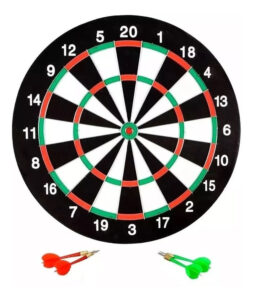 Tablero Dardos Reversible Dardos 30cm Con 4 Dardos Acero