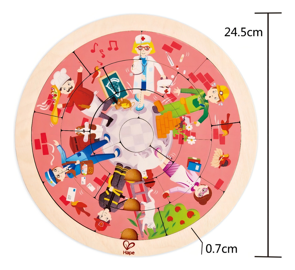 Puzzle Los Trabajos Juego Didáctico Madera Rompecabezas Hape - Imagen 6