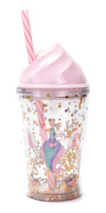 Vaso Plastico 300 Ml Lentejuelas Tapa Helado Sorbete Skora