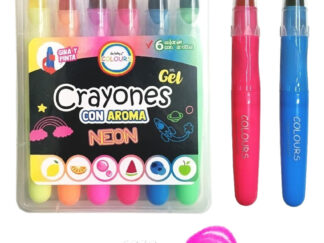 Crayones Gel Neon Con Aroma Colours 6 Unidades No Tóxicos