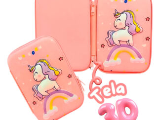 Cartuchera Canopla Escolar Infantil 1 Piso 3d Unicornios Rosa Unicornios