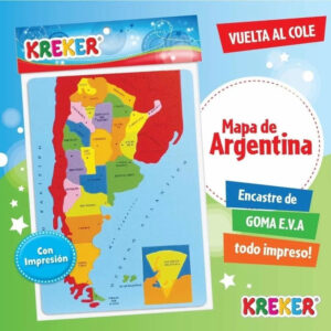 Mapa De Argentina Division Politica Goma Eva Juego Didáctico