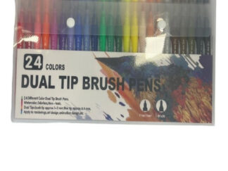 Set 24 Marcadores Doble Punta Fina 0,4mm Y Pincel Dibujo
