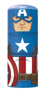 Vaso Figura Con Tapa Capitan America Color Azul