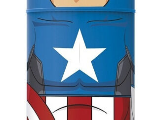 Vaso Figura Con Tapa Capitan America Color Azul