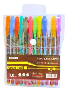 Bolígrafo Gel Con Glitter 12 Colores Dibujo Birome Lapicera 27775 12
