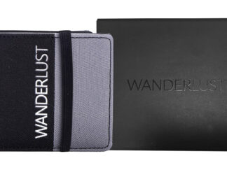 Billeteras Hombre Caja Canvas Con Elastico 8x10cm Wanderlust Negro