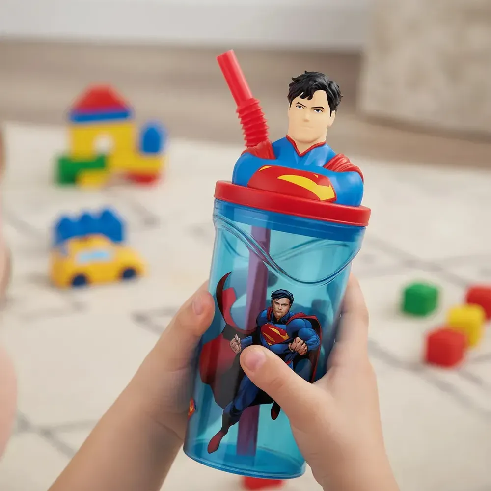 Vaso Sorbete Con Figura 3d En La Tapa Cresko Color Superman - Imagen 3