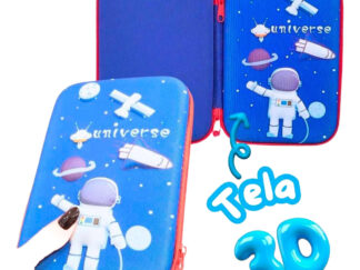 Cartuchera Canopla Escolar Infantil 1 Piso 3d Astronautas Azul Space Explorer