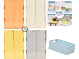 Canasto Organizador Plástico Plegable Liso Apilable 15x10cm